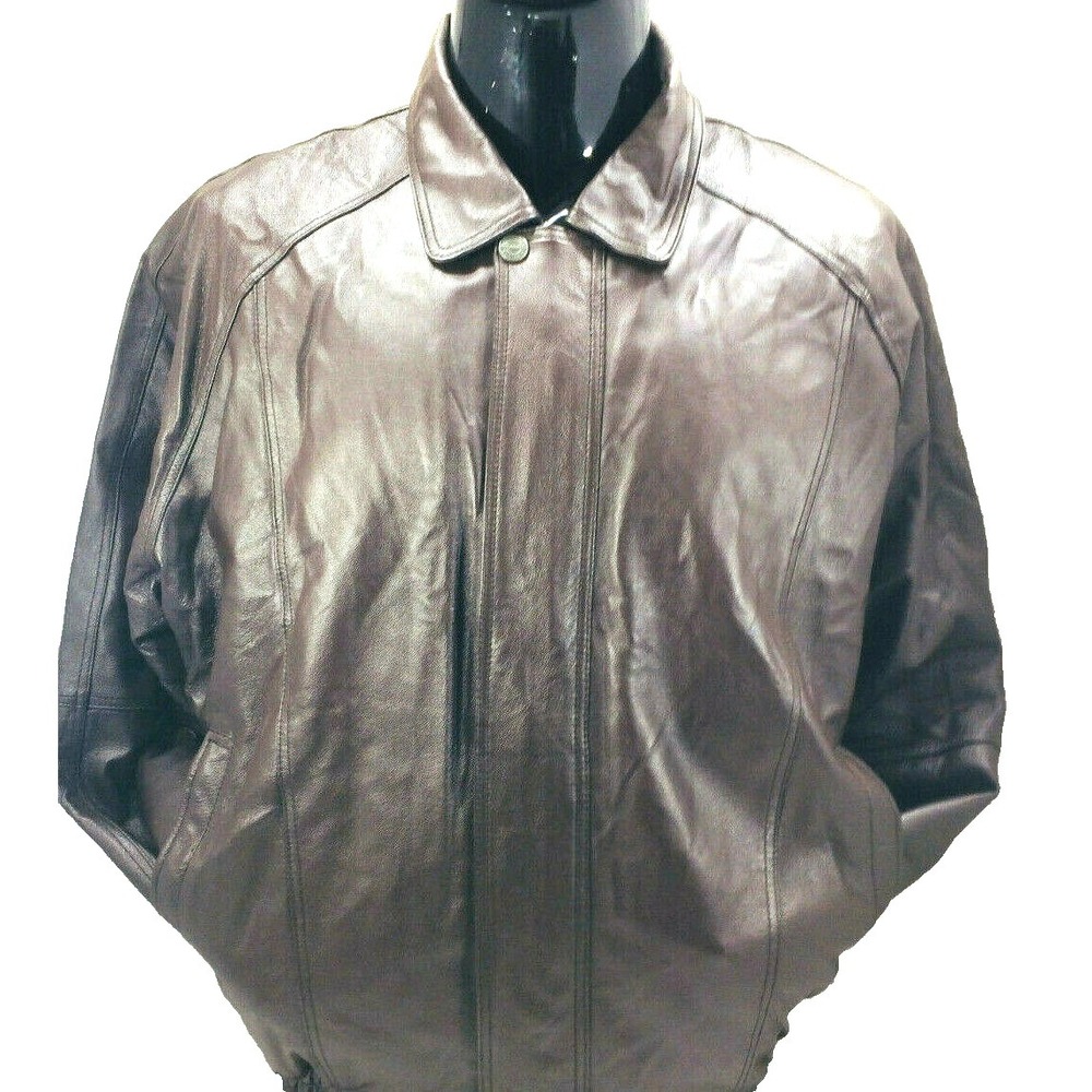 Oscar Piel Men's Brown Size XL Perfect Leather Jacket Winter Motorcycle Coat
